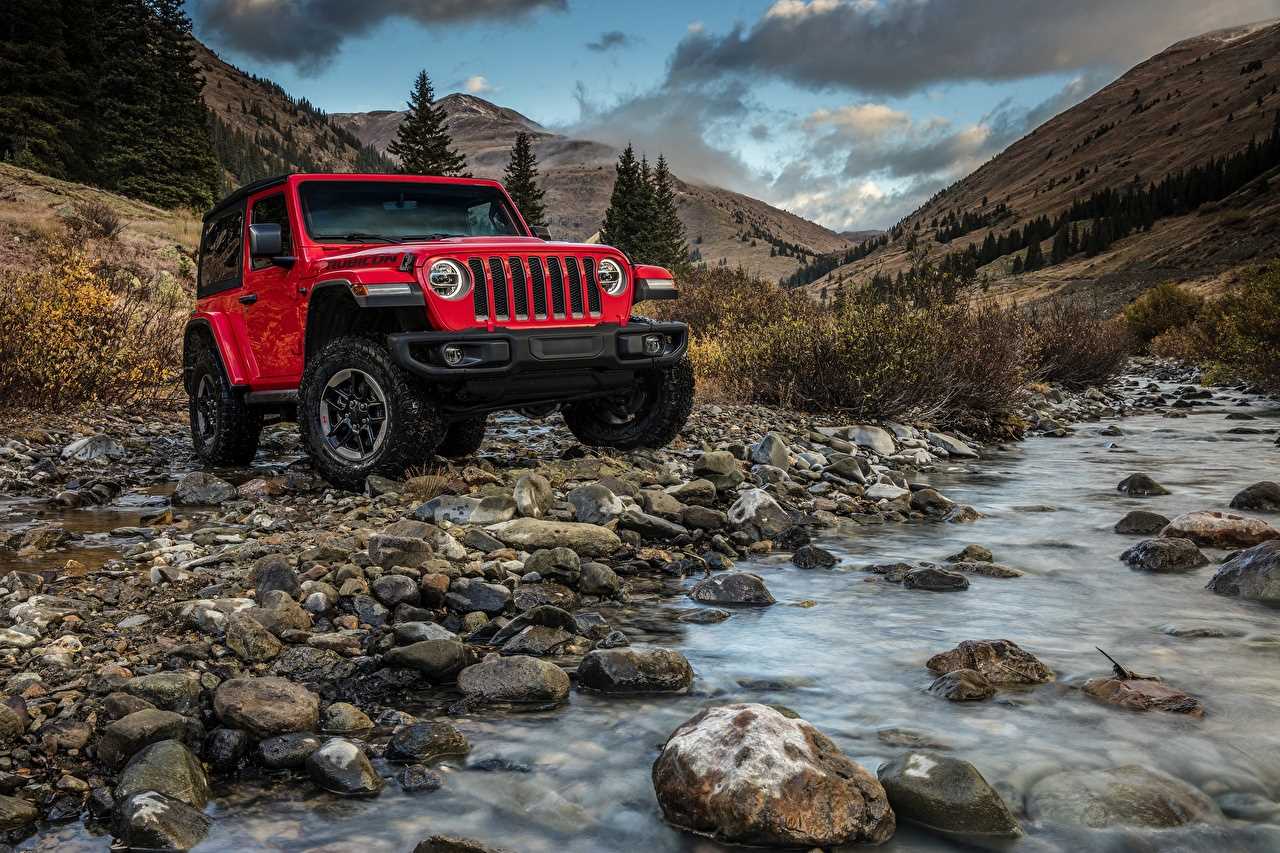 Обои для рабочего стола Джип 2018 Wrangler Rubicon Ручей красных